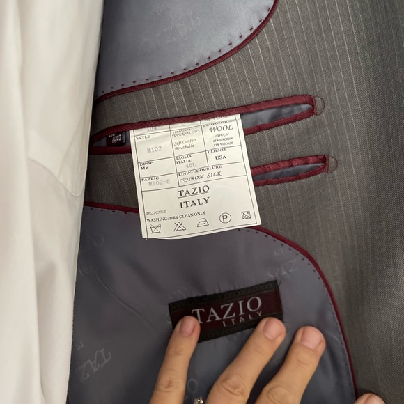 Men’s Tazio pinstripe suit with shirt and tie - Picture 6 of 14